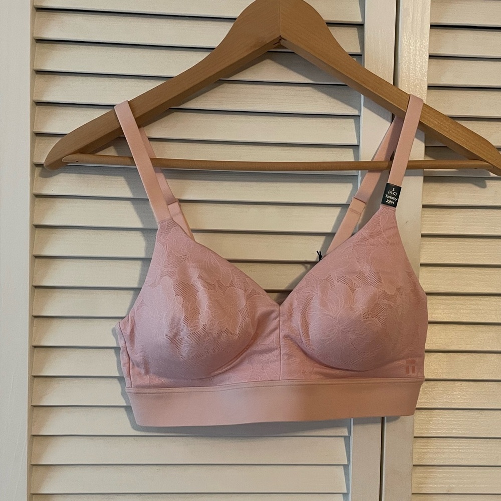 Tommy John Second Skin Comfort Lace Bralette Size S (A-C) Peachskin